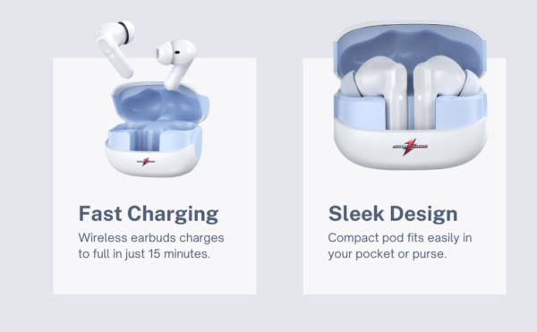 Thunder Charge Wireless TWS Earbuds – Fast Charging. Deep Bass. True Freedom.